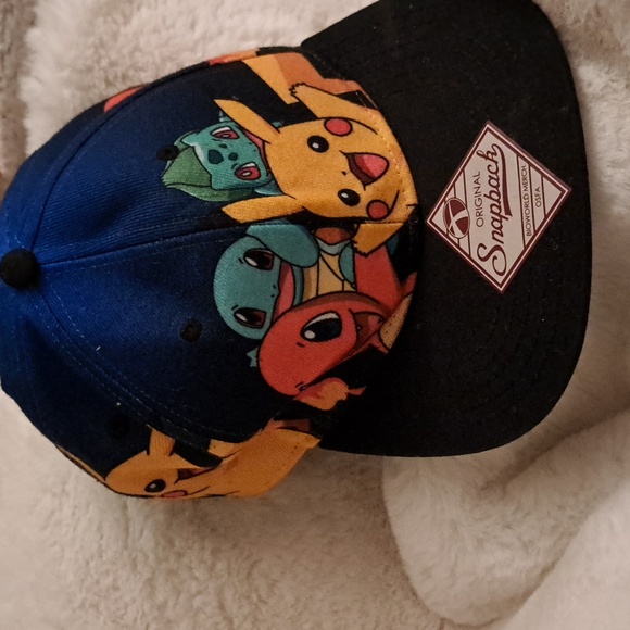 POKÉMON The Original Starters Blue Gradient Snapback Cap Hat - Picture 2 of 13